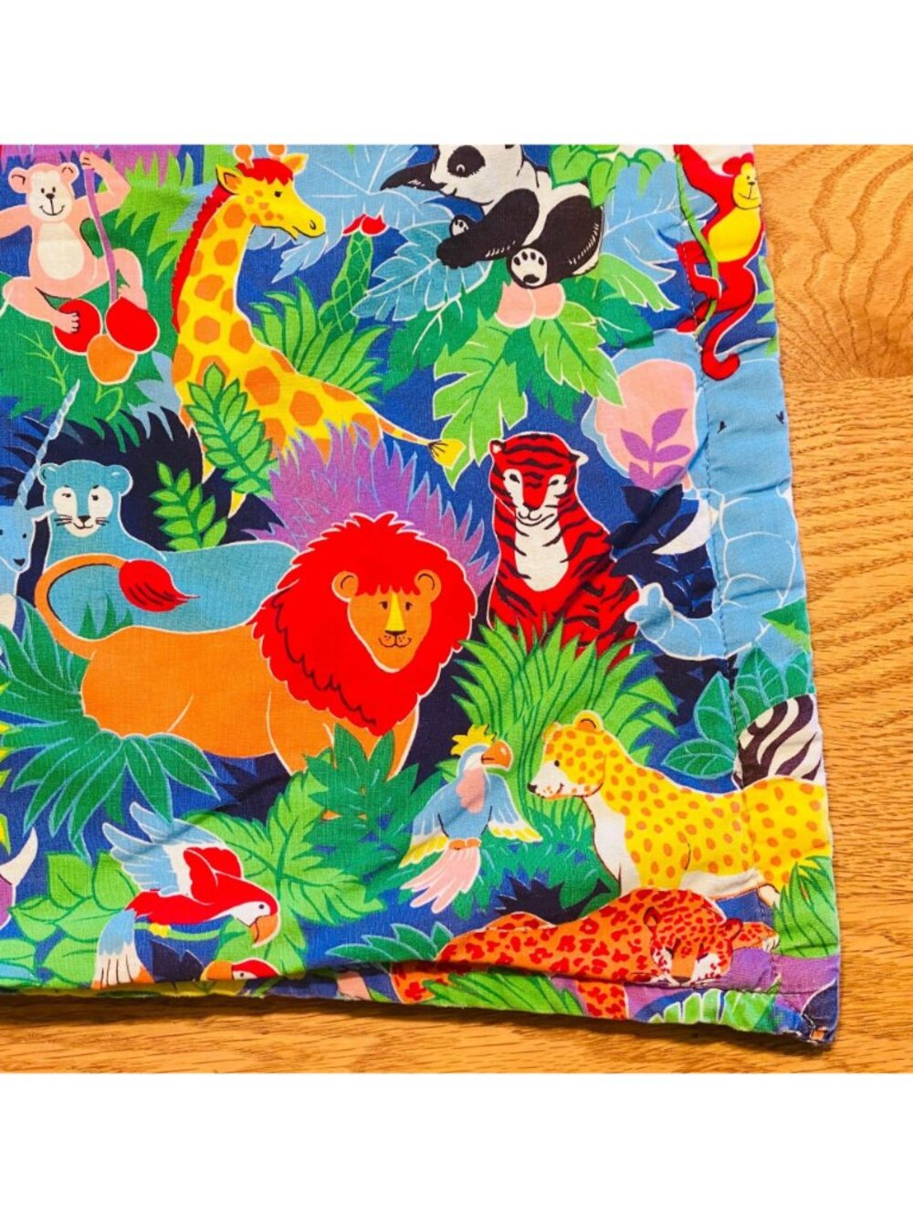 Jungle Safari Baby Blanket With Colorful Animal Print & Play Map Reverse Side - Picture 4 of 11